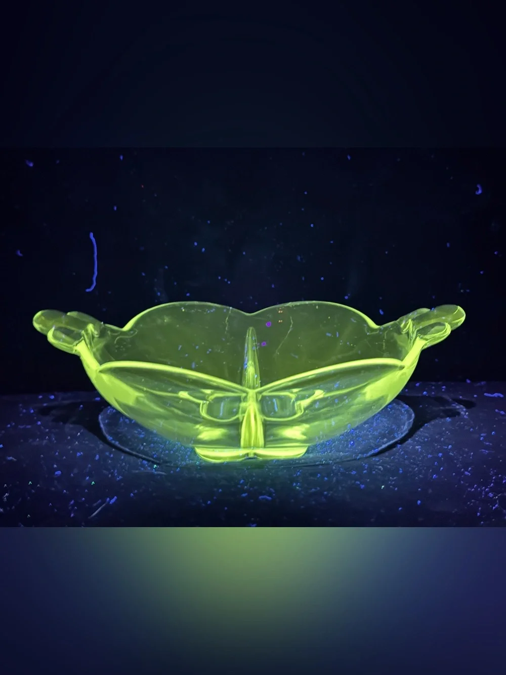 Vintage “Glow Glass” Trinket/Candy/Relish Dish